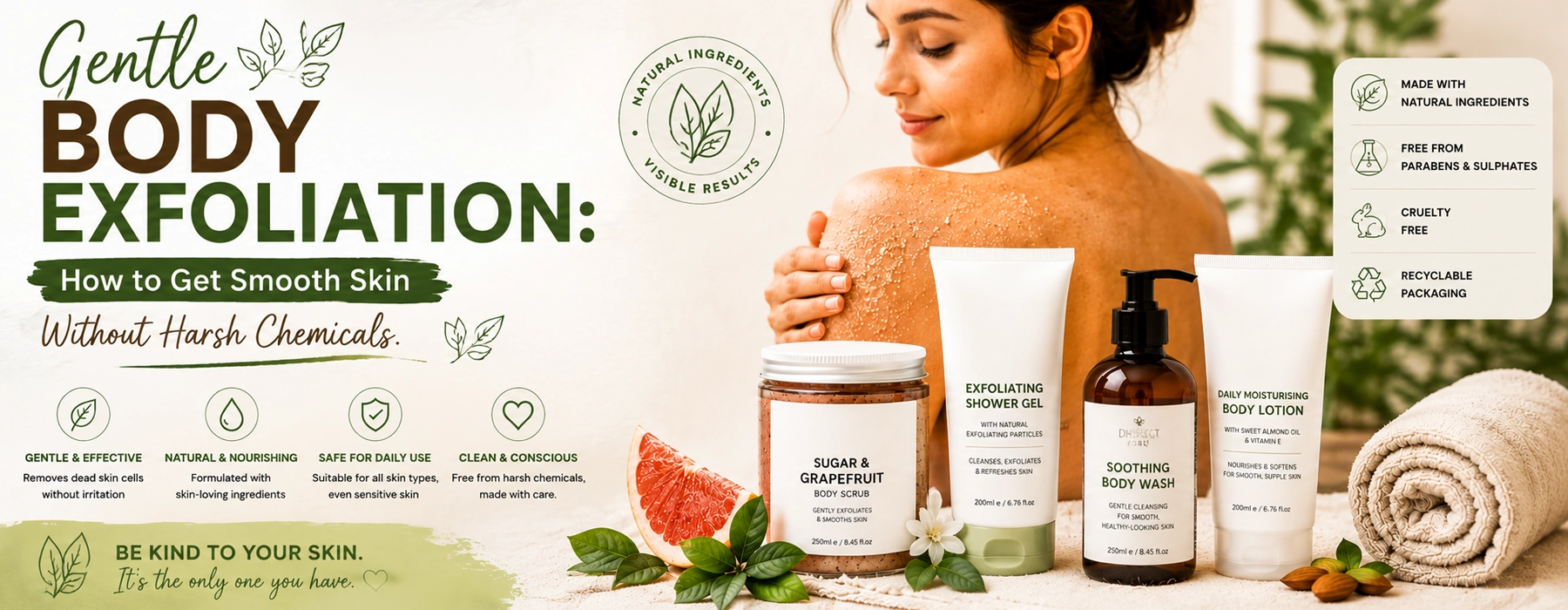 Gentle Body Exfoliation:How to Get Smooth Skin Without Harsh Chemicals