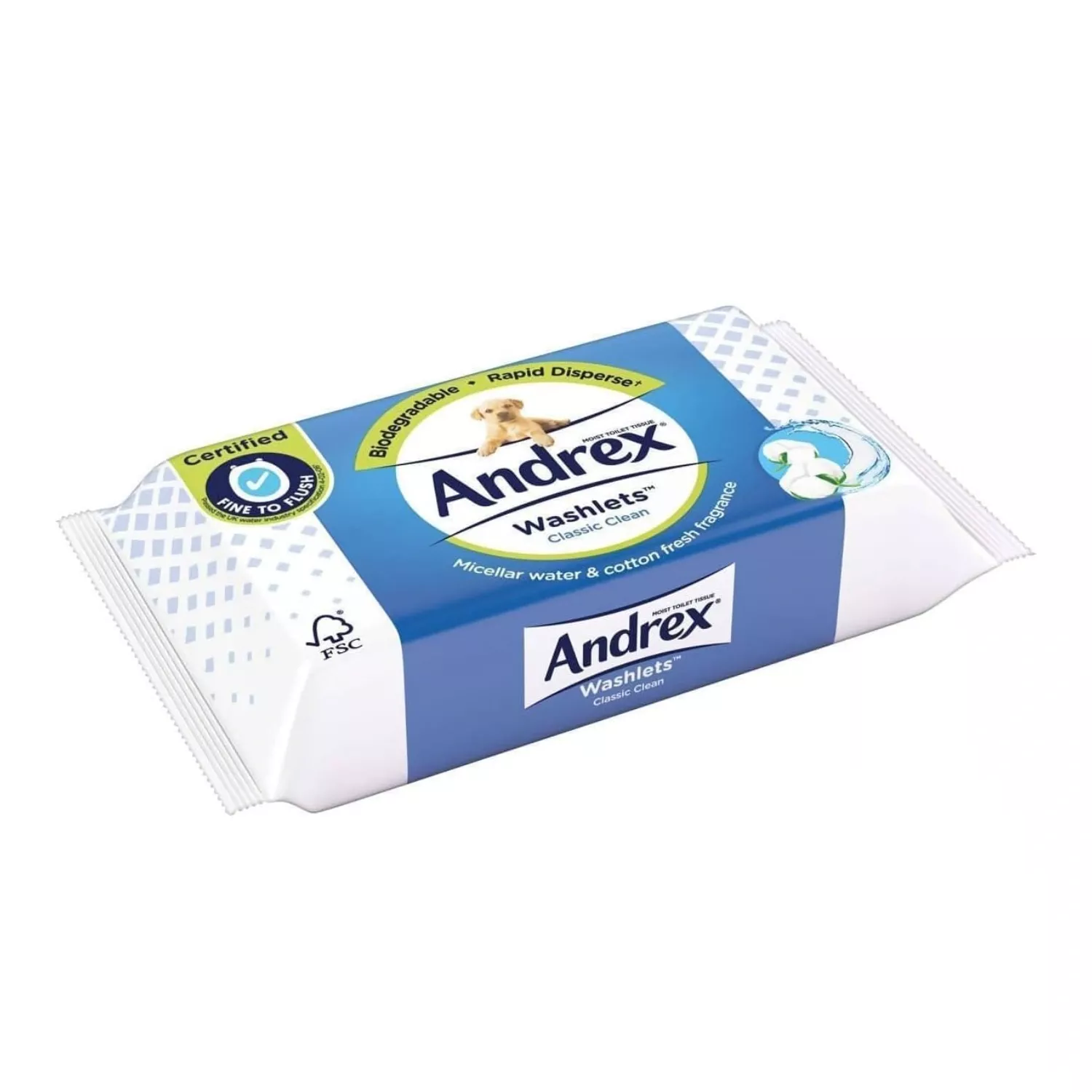 12x Andrex Classic Clean Washlets, 40 wipes